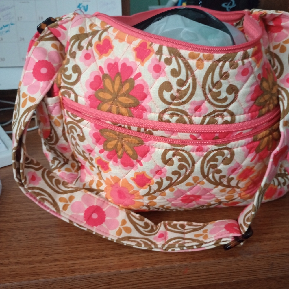 Vera Bradley Pink and Brown Floral Baby Bag